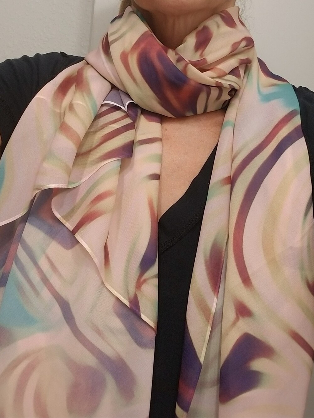 CHIFFON SCARF Multi-use 55"×55" OS, NWOT